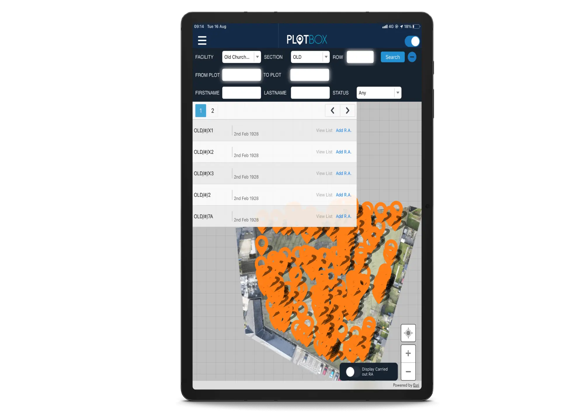 PlotBox - Risk Assessment on a tablet