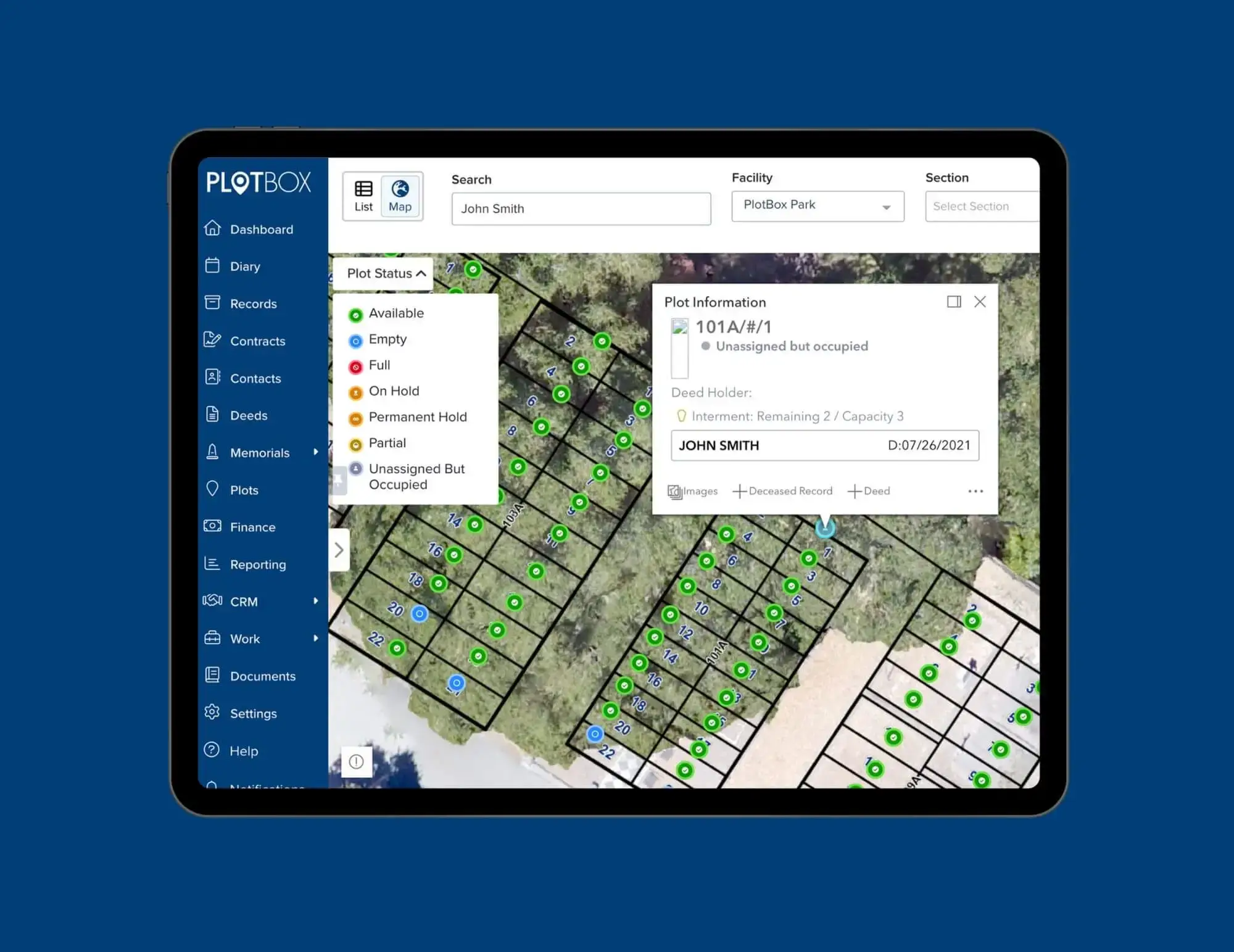 Records Module on Tablet